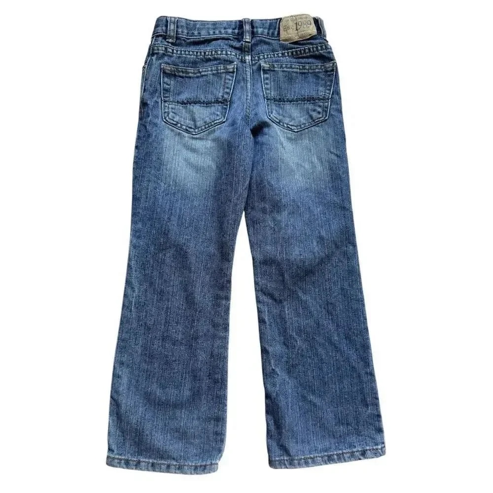 Youth Boys Childrens Place Stonewash Rinse Adjustable Tab Bootcut Jeans - Sz 6
